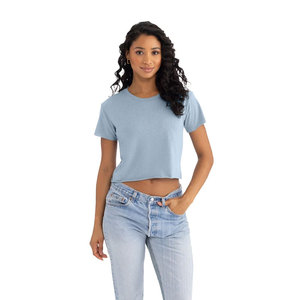 T-shirt à manches courtes et col rond bleu clair pour femme Next Level - Crop top de festival pour femme - Product Image 1