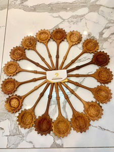 Wooden Sunflower Duo <b>Spoon</b> Factory Direct Vietnam Natural Wood Material For Cooking <b>Serving</b> Kitchen Tool Custom Engraved Logo - Product Image 4
