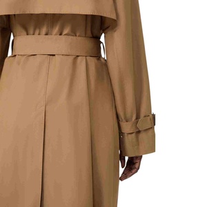 Abrigo clásico de mujer de piel de oveja, doble botonadura, corte ajustado, largo, transpirable y cortavientos para otoño e invierno - Product Image 4