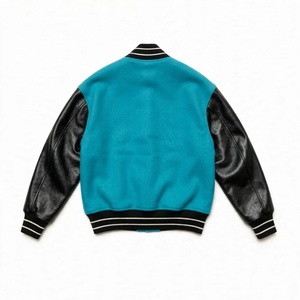 Custom Wool Body And <b>Faux</b> <b>Leather</b> Sleeves Varsity <b>Jacket</b> Wholesale <b>Men</b> Winter Outerwear Casual Fashion Snap Button Letterman Jac - Product Image 2