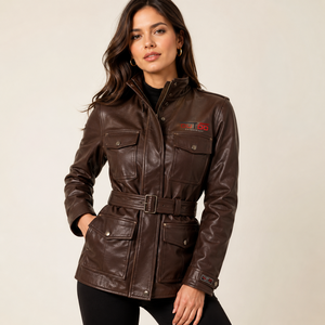 Chaqueta de Cuero para Mujer de Alta Calidad, Ropa Urbana, Chaqueta de Cuero para Mujer Hecha con Textura de Cuero Suave y Costuras Duraderas - Product Image 1