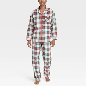 Pijamas a juego para parejas con estampado a cuadros, conjunto de pijamas para él y para ella para el Día de San Valentín, para hombres y mujeres - Product Image 3