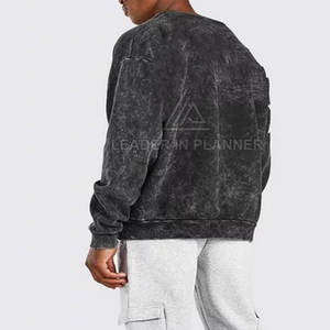 เสื้อสเวตเชิ้ตผู้ชายสไตล์ล่าสุด ผ้าฝ้าย ทรงเบสิค ล้างสีแบบแอซิด แขนยาว ใส่ได้ในฤดูร้อน เสื้อผ้าลำลองสำหรับผู้ชาย - Product Image 2