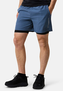 Shorts de course gris uni pour homme, séchage rapide, taille élastique, style sportif mi-haut avec poches - Product Image 5