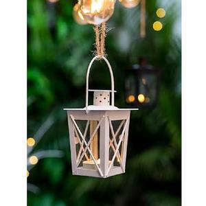 Lanterne en laiton en forme de cabane avec verre transparent, finition dorée décorative, porte-bougie suspendu pour la décoration de la maison et les mariages - Product Image 3