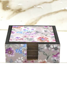 <b>Set</b> Wooden <b>coaster</b> with Holder Customized Print With Meena <b>Coaster</b> Wood <b>Table</b> Top Polished Wedding Dining <b>Table</b> Decor <b>Coaster</b> - Product Image 4