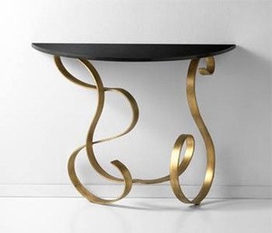 Table basse moderne en métal avec plateau en métal, meubles contemporains pour salon, décorative, non pliable - Product Image 6