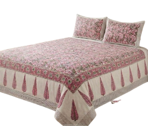 Hand Block Print Cotton Bedsheet Ethnic Floral Indian <b>Bedding</b> for Home Decor for Best Price - Product Image 1