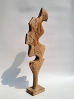 Sculpture d'art moderne en bois sculpté à la main de luxe sur socle pour mariage, anniversaire et Diwali