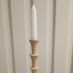 Porte-bougie moderne minimaliste à 3 niveaux en métal beige, centre de table décoratif pour la maison, décoration de mariage, accent de salon - Product Image 4