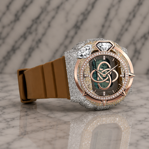 Montre en diamant moissanite artisanale pour homme, bracelet entièrement pavé de pierres VVS - Product Image 2