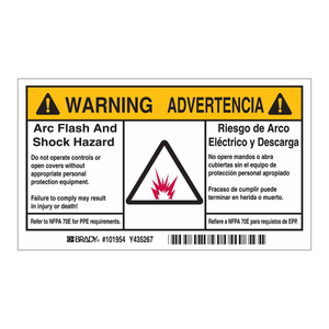 Étiquettes d'avertissement bilingues contre les arcs électriques, autocollants rectangulaires à haute adhérence pour la sécurité électrique - Product Image 3