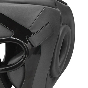 Protège-tête de boxe noir en cuir PU pour adultes unisexe, idéal pour l'entraînement et le sparring - Product Image 3