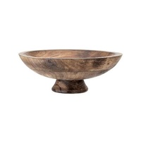 Corbeille à fruits élégante sur pied en bois artisanal pour comptoir de cuisine, table de salle à manger et décoration intérieure