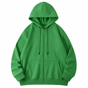 Sudadera con Capucha para Hombre, Cierre de Cremallera, Corte Regular, Tejido de Punto, Color Sólido, Informal, para Otoño - Product Image 6