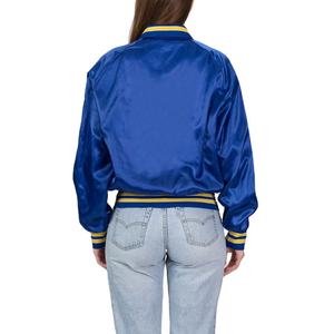 Veste bomber en satin personnalisée pour femmes, respirante, imperméable, coupe-vent, en coton, à bas prix, pour le printemps - Product Image 2
