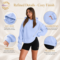 Pull ample pour femme, pull à capuche décontracté à manches longues, idéal pour un usage quotidien en automne pour se tenir au chaud.