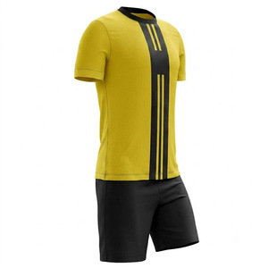 Customized <b>Elite</b> Men's Yellow Color Black Striped Moisture Wicking 100% Polyester Handball Match Uniform Custom Logo Athletic - Product Image 6