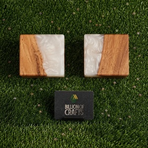 Caja de Anillos de Madera y Resina, Cuadrada, Moderna, Hecha a Mano, para Guardar Joyas, Marca Billion Of Crafts - Product Image 5