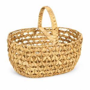 Handmade Water Hyacinth <b>Basket</b> Overhead Handle Eco-Friendly Foldable Rustic Style Floral Open <b>Weave</b> Storage <b>Basket</b> Storage - Product Image 4