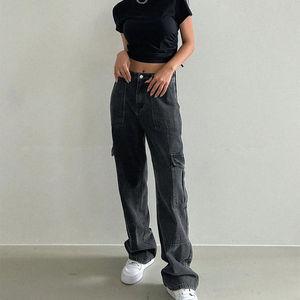 Pantalones Vaqueros de Diseño Único, Estilo Retro Americano, Holgados, de Pierna Recta, para Mujer - Product Image 6