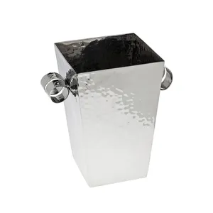 Handmade Luxury Double-<b>Insulated</b> Eco-Friendly Designer <b>Ice</b> <b>Bucket</b> Modern Aluminium Hammer Finish Tabletop Premium Handicraft - Product Image 3