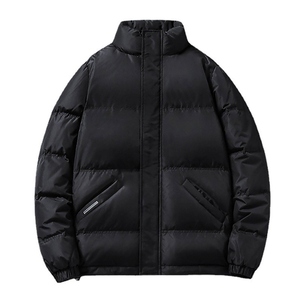 Chaqueta Parka Casual de Invierno para Hombre, Abrigo Bomber Ajustado de Lana, con Capucha Oversize, Estampado de Letras, Acolchado de Moda para Senderismo, Lona - Product Image 2