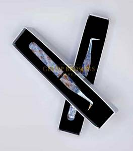 Eyelash Tweezers 90 Degree <b>Boot</b> Stainless Steel Smooth Tip Precision Tool <b>Box</b> Packaging - Product Image 1