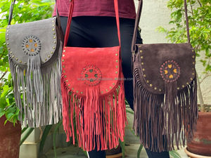 Sac à bandoulière en cuir, sac à main en daim avec franges, sacs élégants, sacoche unique - Product Image 2