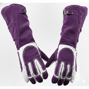 <b>Long</b> Cuff Leather Welding <b>Gloves</b> Heat Resistant Protective Work <b>Gloves</b> for TIG MIG Stick Welding Operations - Product Image 1