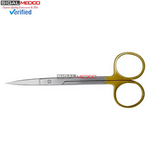 Tijeras Quirúrgicas Alemanas Premium TC Iris de 4.5 Pulgadas, Rectas, de Carburo de Tungsteno, para Microcirugía Dental, Manuales, con Certificación CE, de Acero Inoxidable - Product Image 3