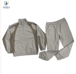 Ensemble de survêtement unisexe INDEX APPAREL à manches longues, col montant, fermeture éclair, color block, sportif, léger, en polyester, pour le printemps - Product Image 1