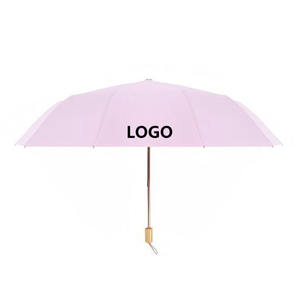 Parapluie manuel pliant en trois sections à 12 baleines, mini parapluie capsule tendance dégradé, ensemble cadeau de luxe, vente fournisseur, livraison gratuite - Product Image 1