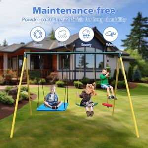 Set Altalena in Metallo per Interni/Esterni con Cintura di Sicurezza Inclusa per Uso in Giardino - Product Image 4