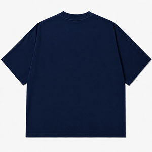 Camiseta Oversize Personalizada con Letras Góticas de Diamantes de Imitación para Hombre, Estilo Urbano, Manga Corta, Cuello Redondo, Gráfico, Azul Marino - Product Image 3