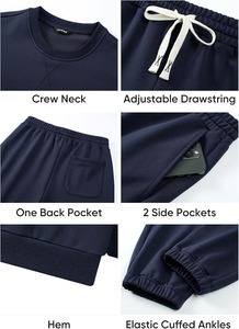 Stylish Unisex Tracksuit 2 Piece Set <b>Crewneck</b> Sweatshirt Jogger Pants Casual Everyday Sportswear Outfit - Product Image 3