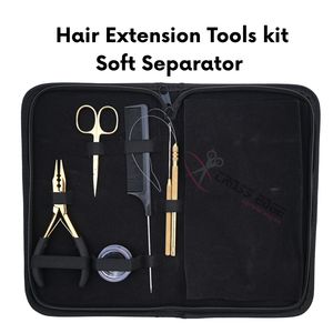 Hair Extension <b>Tools</b> Kit 3 Hole Micro Bead Crimper Plier Nonslip <b>Hook</b> <b>Tool</b> Pulling Loop Needle Clips Scissor Bead Box - Product Image 5