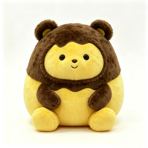 Peluche lion douce personnalisée, peluche lion avec bras et jambes moelleuses, peluche lion ronde avec crinière brune, peluche lion jaune. - Product Image 4