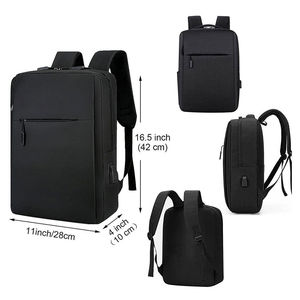 Minimalist Nylon Backpack 15 Inches <b>Waterproof</b> Unisex Softback with Arcuate Shoulder Strap and Interior <b>Zipper</b> Pocket - Product Image 4