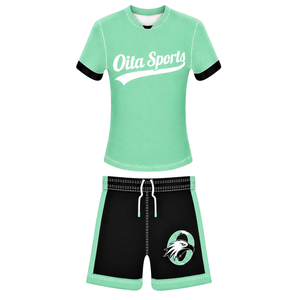 Conjunto de Camiseta y Pantalones Cortos de Fútbol Verde Menta, Uniforme Deportivo Ligero, Ropa de Entrenamiento, Ropa Deportiva de Manga Corta - Product Image 1