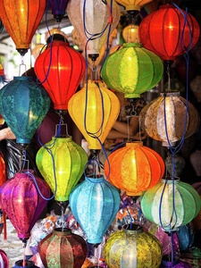 Lanterne en soie aux couleurs vives, pliable, faite à la main, lampe suspendue, artisanat en papier pour la décoration de la maison, décoration de fête - Product Image 6