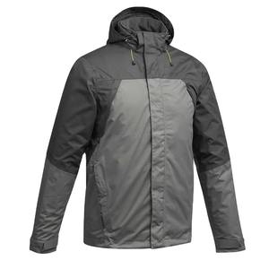 Custom Logo Men Winter Outdoor Casual Canvas Zipper <b>Waterproof</b> Windproof Hooded Windbreaker Hiking Raincoat OEM Service <b>Grey</b> - Product Image 6