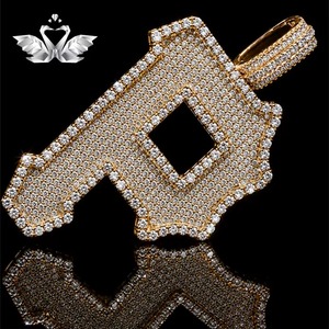 Pendentif Hip Hop en Moissanite Fait Main le Plus Vendu, Pierre VVS Couleur D, Collier en Argent 925 pour Hommes et Femmes, Cadeau en Promotion - Product Image 1