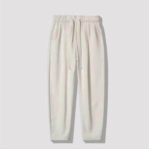 HANO 2024 Breathable Casual Spring Bow Women Canvas Pants Mid <b>Elastic</b> Waist <b>Lace</b>-up Nonwoven Straight-Leg Cargo ODM Waterproof - Product Image 3