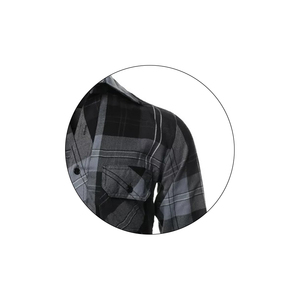 เสื้อเชิ้ตลำลองผ้าสักหลาดลายสก็อตแขน100% สำหรับผู้ชายคอตตอนแบบเปิดลงระบายอากาศได้ดีสำหรับฤดูใบไม้ร่วง - Product Image 5