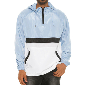 Unisex <b>Thin</b> Hooded Quarter-Zip Windbreaker <b>Jacket</b> <b>Waterproof</b> & Breathable Colorblock Design Casual Winter Outerwear - Product Image 1