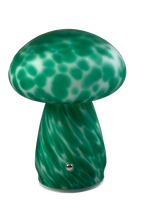 Lampe de table décorative LED sans fil rechargeable en verre moderne, forme champignon, commande tactile, type-C, lumière blanc chaud à intensité variable, sur batterie