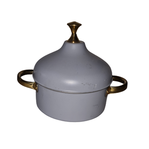 Metal Grey Color Casserole Dish Hot Pot With Brass <b>Knobs</b> And Handle Kitchenware Serving Hot Pot At Acceptable Prices - Product Image 1