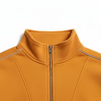 Conjunto Deportivo Unisex de Algodón, Sudadera con Cierre de Cremallera y Pantalones Jogger, Color Naranja, Fabricante Mayorista OEM