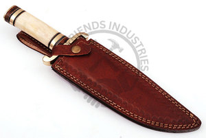 Nouvelle édition personnalisable de couteau Bowie en acier Damas de 14 pouces, couteau de chasse d'extérieur avec manche en os, meilleur couteau à lame fixe de collection - Product Image 6